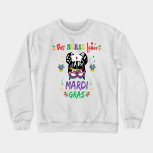 This Nurse Loves Mardi Gras Crewneck Sweatshirt